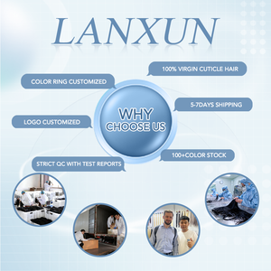 Extensiones de Cabello Humano con Cinta Adhesiva Invisible Lanxun, Cabello <span class=keywords><strong>Virgen</strong></span> Remy Ruso 100% Humano - Product Image 5