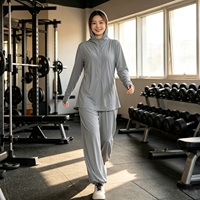 Tenue de yoga modeste Zaynab, livraison directe usine, séchage rapide, protection solaire, multi-usages, vêtements de sport musulmans pour femmes