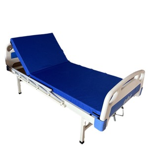 Lit médical Kangwan à manivelle simple, bleu, en ABS, structure au sol, pour la réadaptation des personnes âgées et des patients - Product Image 4