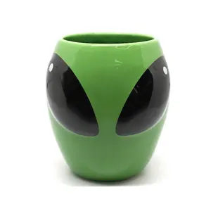 Seramik 3D Alien kupa ET kupa yaratıcı karikatür yeşil kupa