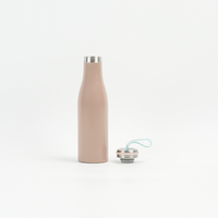 Bouteille en acier inoxydable pour jus et lait avec bouchon à vis 450 ml, personnalisable, avec couvercle à sangle en silicone, en gros
