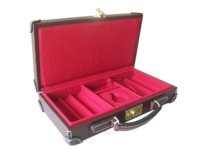 Étui à jetons de poker fantaisie en cuir et bois de qualité supérieure pour valise