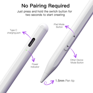 Stylet capacitif actif WKZP033A à double système, détection de l'angle d'inclinaison, pointe remplaçable, compatible avec <span class=keywords><strong>iPad</strong></span> <span class=keywords><strong>Air</strong></span> Pro, <span class=keywords><strong>iPad</strong></span> Mini, la plupart des appareils - Product Image 4
