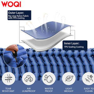 Colchón Inflable Doble Woqi 200x130x9cm con Bomba Integrada, Colchón Compacto Azul para Acampar para 1-2 Personas - Product Image 1
