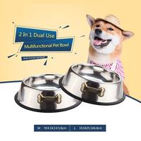 Accessoires pour animaux de compagnie bol en acier inoxydable antidérapant bol d'alimentation pour chien