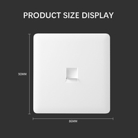 ZOERAX Placa de Pared RJ45 de 86x90mm con Puerto Simple y Doble, Panel de Conexión Ethernet de 1 Puerto / 2 Vías para Accesorios de Cableado de Red