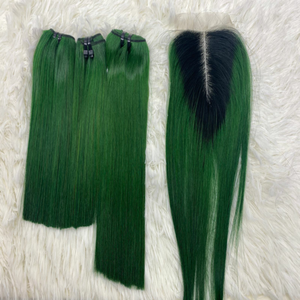 วิกผมสีเขียวไล่เฉดแบบ HD Lace  ทรงตรง  วิกผมแบบ Frontal Lace สำหรับผู้หญิงผิวสี  ขายดี  ผมแท้เวียดนาม 100% - Product Image 3