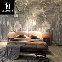 Lit moderne personnalisé Meubles de chambre à coucher de luxe en bois Ensemble de lits rembourrés en bois moderne Meubles