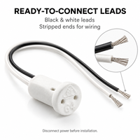 Douille G4 en céramique spéciale avec connecteur de fil, support de lampe en céramique pour ampoules LED et luminaires de lustre