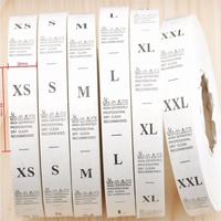 Étiquettes de lavage et de taille pour vêtements en rouleau, blanches, tailles XS-XXL, en nylon taffetas, lavables, pour accessoires vestimentaires en gros