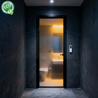 Porte intérieure en aluminium pour salle de bain Porte en verre trempé Porte intérieure design minimaliste