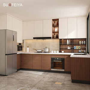 Sofeyia tùy chỉnh đồ nội thất nhà bếp tủ hoàn chỉnh nhà bếp tùy biến cosinas integrales MDF carcase Glass Door Sink - Product Image 3