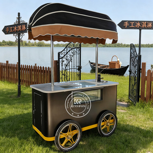 Carrito de Comida Móvil Comercial ZZKNOWN, Carrito de Café Ambulante, Congelador, Carrito de Helados, Carrito de Venta de Granizados - Product Image 1