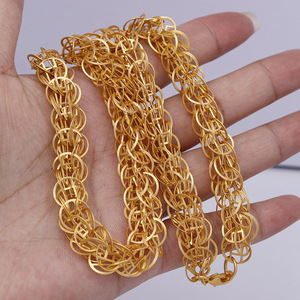 Italienisches Goldschmuck set 24 Karat vergoldet <span class=keywords><strong>Saudi</strong></span>-Arabien Schmuck Sets Halsring Armband für Frauen 18 Karat vergoldet - Product Image 5