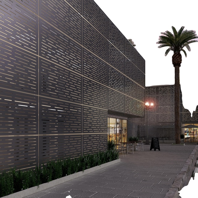 Decorative Exterior Building Perforated Aluminium Metal Wall Panel Putdoor Metal Screen Laser Cutting Facade