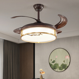 Chinese Style <b>Ceiling</b> <b>Light</b> Walnut Wood Color LED Living Room Bedroom 15-30 Sqm Three Color Dimming Switch Control - Product Image 3
