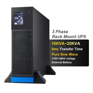 20KVA 40KVA UPS Good Price No Break Rackmount UPS 1U 220V 380V 3Phase To 3Phase 10KVA 15KVA 20KVA 3 Phase With 2 Hour Backup