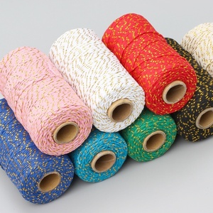 Tùy Chỉnh 2Mm Đường Kính Trang Trí Nội Thất Bông Sợi Dây Thừng Với Kim Loại Sợi Macrame Dây Với Lấp Lánh Long Lanh Vàng Chuỗi - Product Image 1