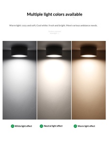 Foco LED de Aluminio para Montaje en Superficie, Lámpara de Techo sin Perforación para Sala de Estar, Dormitorio, Entrada, Pasillo - Product Image 3