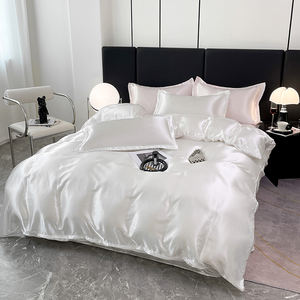 Nouveau lavable glace <span class=keywords><strong>soie</strong></span> Simple qualité 300tc Polyester remplissage imprimé housse de <span class=keywords><strong>couette</strong></span> drap de lit et taie d'oreiller été quatre pièces ensemble - Product Image 4