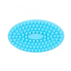 Manufacturing Food Grade Soft Silicone Brush Men Kid Shower Massage Silicone Oval Exfoliating Body Back Bath Scrubber With Loop