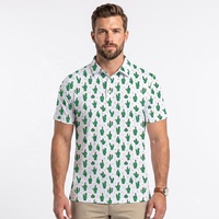Nouveau prix de gros, conception personnalisée OEM, logo imprimé, polo de golf sublimé à motif cactus, polos personnalisés pour hommes et femmes