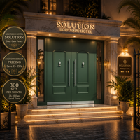 Portes extérieures doubles, portes d'entrée de villa, portes de sécurité minimalistes en alliage d'aluminium avec ouverture automatique et ouverture latérale