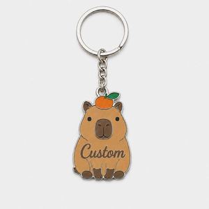 Vente en gros de porte-clés Capibara personnalisés de haute qualité, porte-clés mignons, adorables animaux, cadeaux pour enfants, décorations, porte-clés en métal - Product Image 3