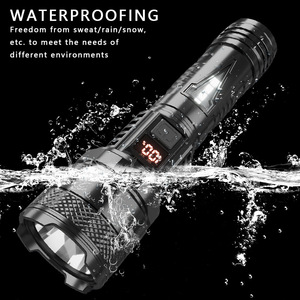 Rechargeable <b>Led</b> <b>Flashlight</b> With Digital Display Outdoor Portable High Brightness Aluminum Alloy Body - Product Image 3