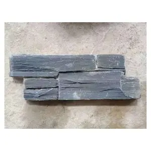 Классический натуральный черный сланцевый многослойный камень для наружной облицовки стен