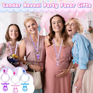 Mini sucettes en acrylique mignonnes 24 pièces pour baby shower, révélation du sexe, faveurs de fête pour fille et garçon, vente à chaud - Product Image 6