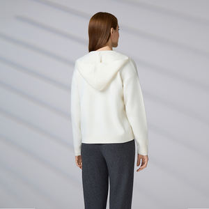 Cardigan tricoté sur mesure, pull décontracté, sweat à capuche tendance, fermeture éclair intégrale, blanc, court, pour femme, hiver - Product Image 4