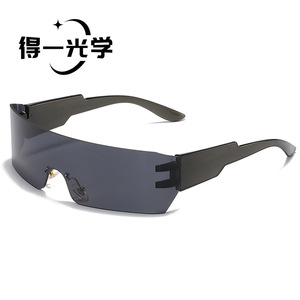 Frameless Integrated Sunglasses Pc Lens Uv400 Protection Cycling Sports <b>Eyewear</b> - Product Image 1
