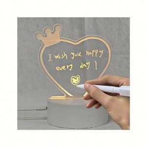 ป้ายข้อความอะคริลิค DIY ดีไซน์ล้ำสมัย ลบได้ ไฟ LED ตกแต่งงานปาร์ตี้วันหยุดครอบครัว ไฟกลางคืน LED 3 มิติ - Product Image 1