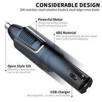Tondeuse à barbe, oreilles et poils de nez sans fil PRITECH, ABS personnalisé pour hommes, rechargeable, professionnelle, 3 en 1