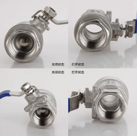 Vannes à boisseau sphérique manuelles en acier inoxydable 2PC avec filetage NPT femelle, OEM, pour contrôle haute température eau, huile, gaz, marche/arrêt, pour applications industrielles