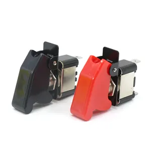 ASW-07/Off 2Pin Red Safety Cover SPST Heavy Duty Rocker Toggle Switch For Car Truck RV