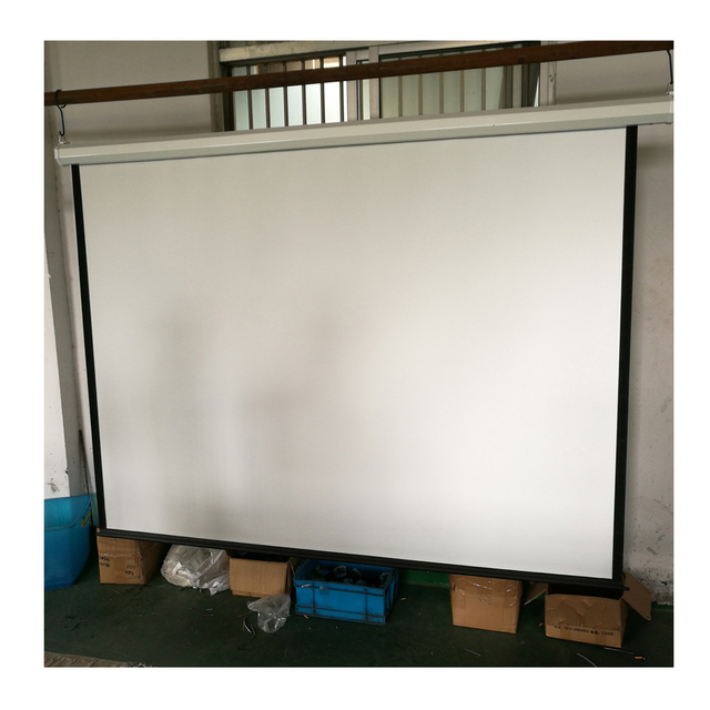 Professional Motorized Projection Screen 72 Inch to 150 Inch Electric Projector Screen for Office School Home Theater