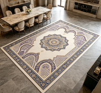 Luxuriöser Teppich im nordischen Stil, hochwertig, maschinell gefertigt, rutschfest, für das Wohnzimmer, mit geometrischem Muster, bedruckter Bodenteppich