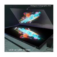 Película reflectante holográfica grande de escenario virtual 3D, lámina de proyección de escenario holográfica 3D de 45 grados
