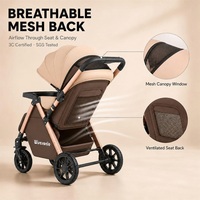 Poussette Urbaine pour Appartement, Pliage Plat, Coussin Kaki, Idéale pour Courte Distance, avec Porte-Porte-Bébé