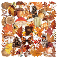 50 autocollants par paquet, autocollants transparents sur le thème de la forêt d'automne, décorations magnifiques pour bullet journal
