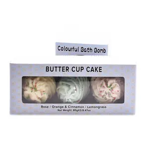 Oem Label Handmade Bath Creamer Butter Double Moisturizing Cupcake Bath Bomb Body Care