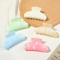 Nouvelles pinces à cheveux tendance en forme de nuage, pinces requin marbrées de haute qualité, antidérapantes, grandes pinces à cheveux en plastique