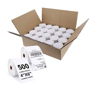 Waterproof Roll A6 Waybill Printing Adhesive Paper 100x150 White Direct Thermal Shipping Label 4x6 Thermal Sticker