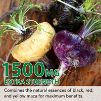 Wild for Maca Capsules de racine Extrait de plantes pour la santé et le sport des hommes Noir pour Maca Plus Capsules Emballées dans un pot Mason