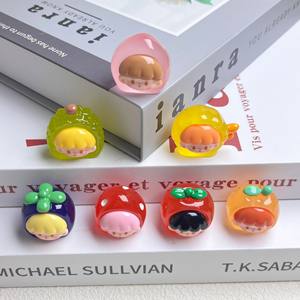 Accesorios de Joyería DIY con Frutas Luminosas de Dibujos Animados, Bolsa Sorpresa, Llavero Decorativo, Dije Acrílico, 27x25mm, Multicolor - Product Image 5