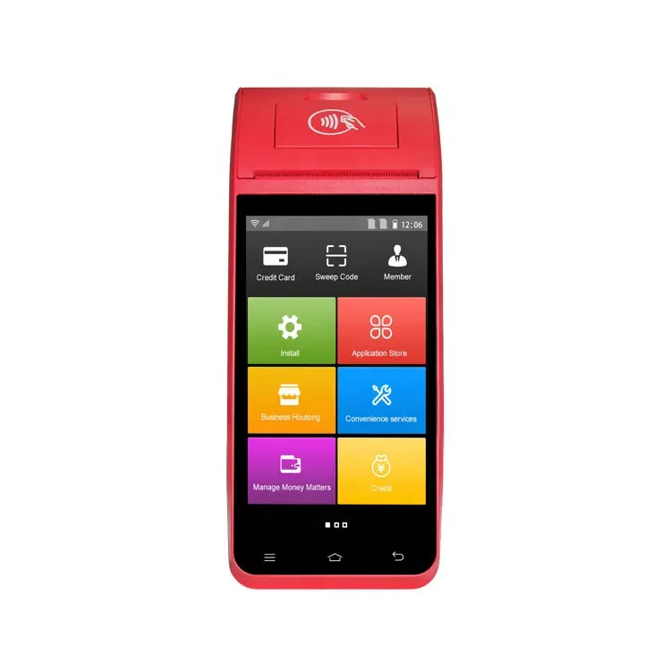 5.5inch Touch Screen Handheld Android Mobile POS Terminal with NFC Reader and Thermal Printer for tickets printing