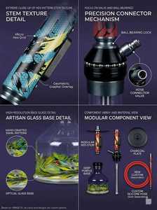 Glass <b>Hookah</b> with Metal Base Portable Water <b>Pipe</b> Transparent Base Bowl Stand for Lounge and Party - Product Image 4