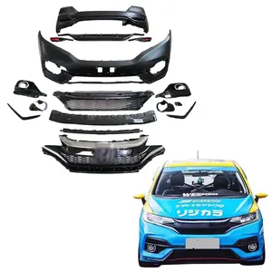 SPM front and rear bumper side skirt spoiler for honda fit body kit RS style accessories 2004-2020 Plastic Materia